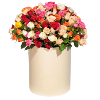 Mixed roses in a hatbox | Flower Delivery Krasnodar